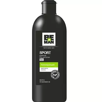 BE A MAN Шампунь и гель для душа 2 в 1"Sport" тонизирующий с Ментолом и D-пантенолом 360.0