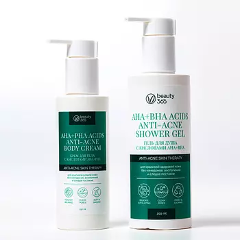 BEAUTY365 Beauty 365 Набор Гель для душа с кислотами +Крем для тела с кислотами AHA