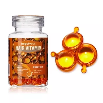 BEAUTY BAR Масло в капсулах для энергии и питания волос с корнем имбиря и медовым маслом 30.0