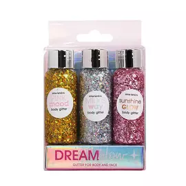 BEAUTY FOX Набор глиттеров для лица и тела Dream Glow, 3 цвета