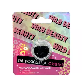 BEAUTY FOX Стразы для декора ногтей «Рождена сиять» , цвет чёрный