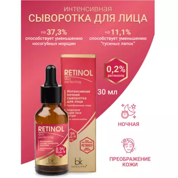 BELKOSMEX Сыворотка интенсивная ночная для лица преображение кожи Retinol SKIN PERFECTING 30.0