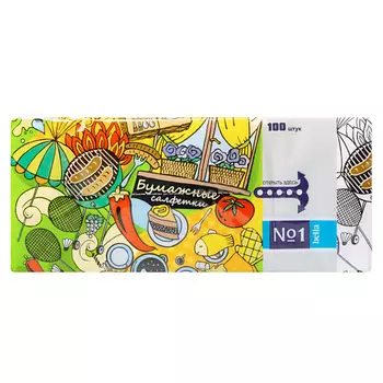 BELLA №1 Бумажные салфетки "Веселый пикник", в мягкой упаковке, 2-слойные 100.0