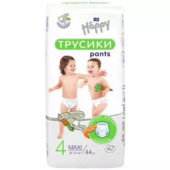 BELLA BABY HAPPY Детские подгузники-трусики в размере MAXI (4), вес 8-14 кг 44.0