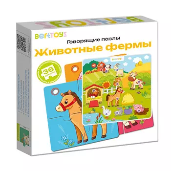 BERTTOYS Интерактивные Говорящие Пазлы Животные фермы - Пазлтач