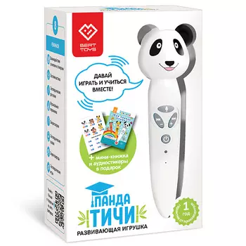 BERTTOYS Развивающая интерактивная логопедическая игрушка ручка Панда Тичи