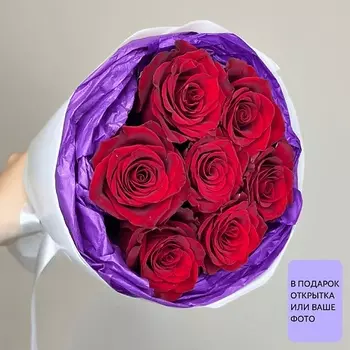 БЕТТЕР ГИФТС Букет Mon cher из 7 красных роз Эксплорер