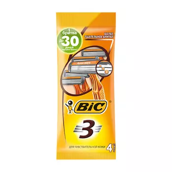 BIC Одноразовые бритвы мужские 3 лезвия 3 Sensitive 27.0