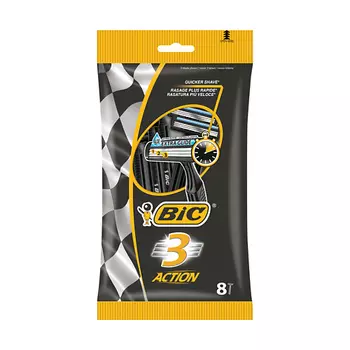 BIC Одноразовые бритвы мужские 3 лезвия 3 Action 27.0