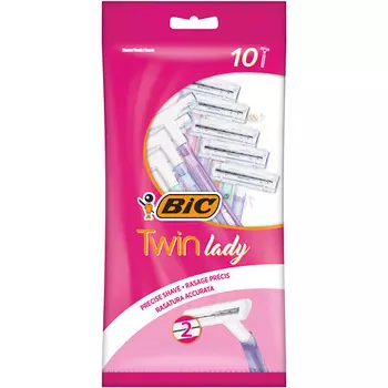 BIC Одноразовые бритвы женские 2 лезвия Twin Lady 27.0