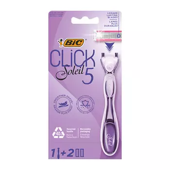 BIC Женская бритва 5 лезвий Click 5 Soleil + 2 сменные кассеты 70.0