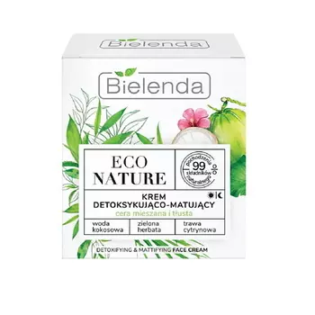 BIELENDA Крем матирующий ECO NATURE, Кокосовая вода+ Зеленый чай 50.0