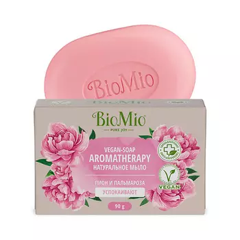 BIO MIO Натуральное мыло "Пион и пальмароза" Vegan-Soap Aromatherapy