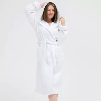 BIO TEXTILES Халат махровый женский с капюшоном White