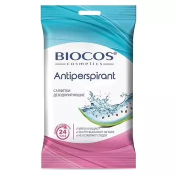 BIOCOS Влажные салфетки дезодорирующие, с еврослотом