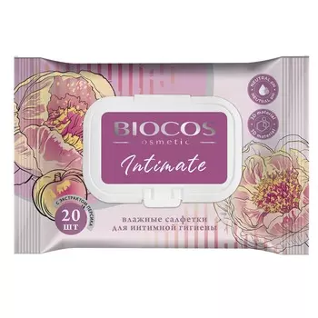 BIOCOS Влажные салфетки для интимной гигиены с клапаном