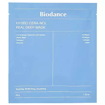 BIODANCE Hydro Cera-Nol Real Deep Mask Ночная гидрогелевая маска с церамидами против сухости