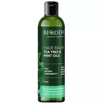 BIODEPO Бальзам для волос питательный с эфирными маслами чайного дерева и мяты Tea Tree and Mint Essential Oils