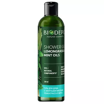 BIODEPO Гель для душа натуральный с эфирными маслами лемонграсса и мяты Lemongrass And Peppermint Essential Oils