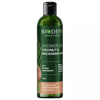 BIODEPO Гель для душа натуральный с эфирными маслами кокоса и макадамии Coconut And Macadamia Oils