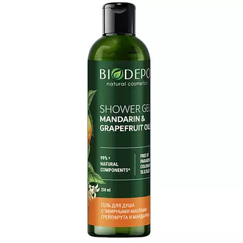BIODEPO Гель для душа натуральный с эфирными маслами грейпфрута и мандарина Grapefruit And Tangerine Essential Oils