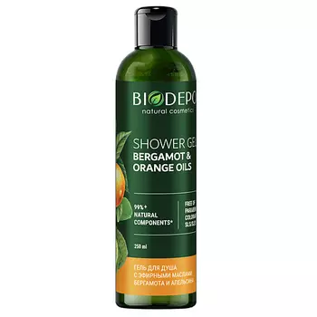 BIODEPO Гель для душа натуральный с эфирными маслами бергамота и апельсина Essential Oils Of Bergamot And Orange