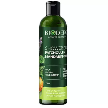 BIODEPO Гель для душа натуральный с эфирными маслами пачули и мандарина Patchouli And Tangerine Essential Oils