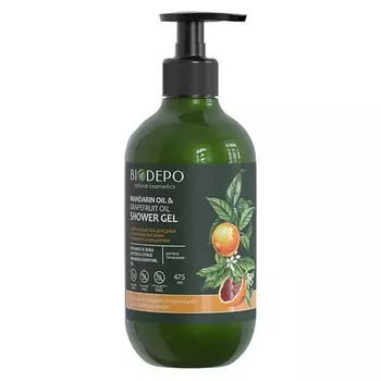 BIODEPO Гель для душа натуральный с эфирными маслами грейпфрута и мандарина Grapefruit And Tangerine Essential Oils
