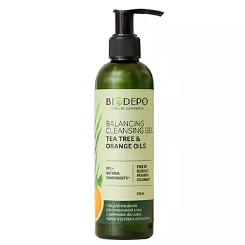 BIODEPO Гель для умывания для проблемной кожи с эфирными маслами чайного дерева и апельсина Tea Tree and Orange Oils