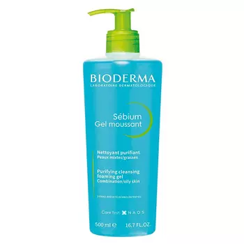 BIODERMA Гель для умывания жирной и проблемной кожи лица Sebium 500.0