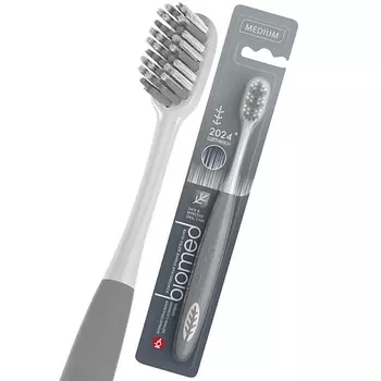 BIOMED Комплексная зубная щетка антибактериальная средней жесткости Silver