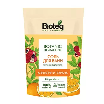 BIOTEQ Соль для ванн антицеллюлитная с апельсином и гуараной 500.0