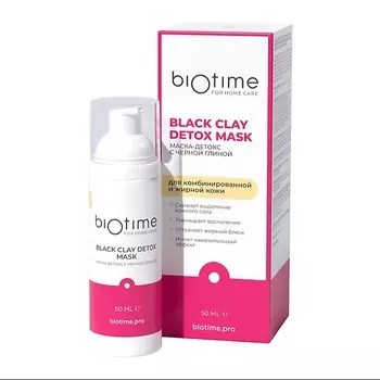 BIOTIME FOR HOME CARE Очищающая маска для лица от черных точек, прыщей и акне с цинком и глиной