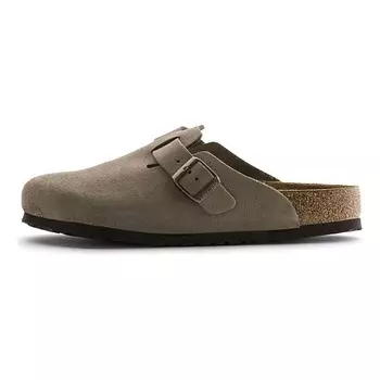 BIRKENSTOCK Мюли Boston Soft Footbed Suede Taupe Narrow Fit