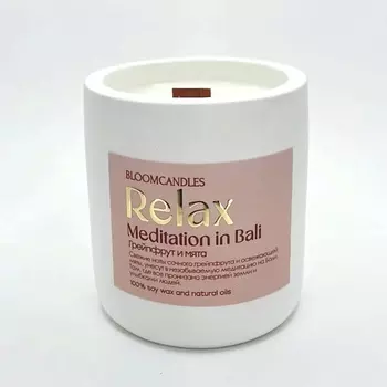 BLOOMCANDLES.RU Свеча соевая ароматическая - ГРЕЙПФРУТ И МЯТА