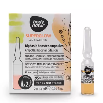 BODY NATUR Ампулы для лица двухфазные Superglow Antiaging Biphasic Booster Ampoules
