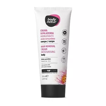 BODY NATUR Крем для депиляции увлажняющий для тела для чувствительной кожи с экстрактом цветка лотоса Hair Removal Cream Moisturising body
