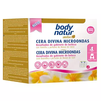 BODY NATUR Теплый воск в банке для депиляции с Медом и Ароматом Карамели для микроволновой печи