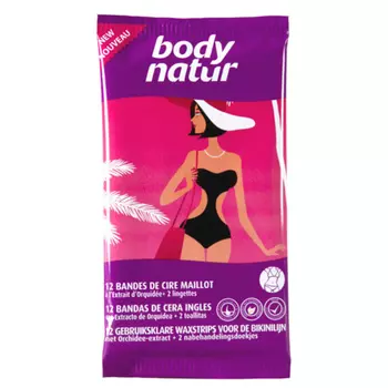 BODY NATUR Восковые полоски для деликатных зон с Орхидеей + 2 салфетки после эпиляции