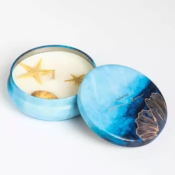 БОГАТСТВО АРОМАТА Свеча ароматическая из соевого воска с сухоцветом "Средиземноморский воздух" 155