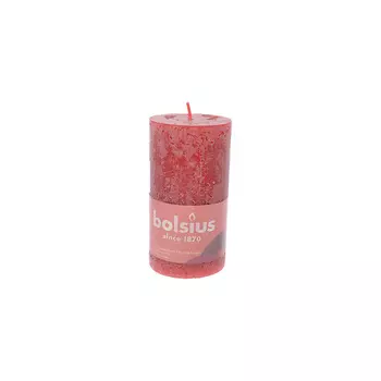 BOLSIUS Свеча рустик Shine красная 415