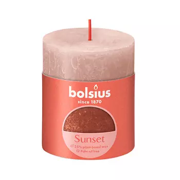 BOLSIUS Свеча рустик Sunset розовый+янтарь 260