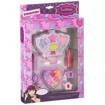 BONDIBON Набор декоративной косметики BONDIBON Eva Moda "Корона с тенями для век, помадами, блесками для губ"