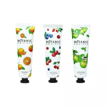 BOTANIC SECRETS Крем для рук, набор - Лесные Ягоды, Сочное Яблоко, Апельсин 90.0