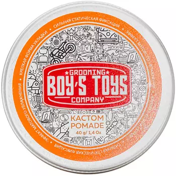 BOY'S TOYS Помада для укладки волос сильной фиксации со средним уровнем блеска Кастом Pomade