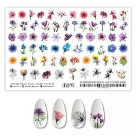 BPW.STYLE Гранд-слайдер Цветы микс (на светлый фон)