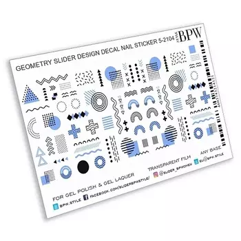 BPW.STYLE Слайдер-дизайн Геометрия с голубым