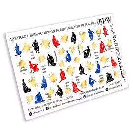 BPW.STYLE Слайдер-дизайн металлик Женские силуэты с золотом