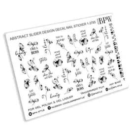 BPW.STYLE Слайдер-дизайн Надписи и цветы в графике