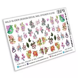 BPW.STYLE Слайдер дизайн Змеи и цветы